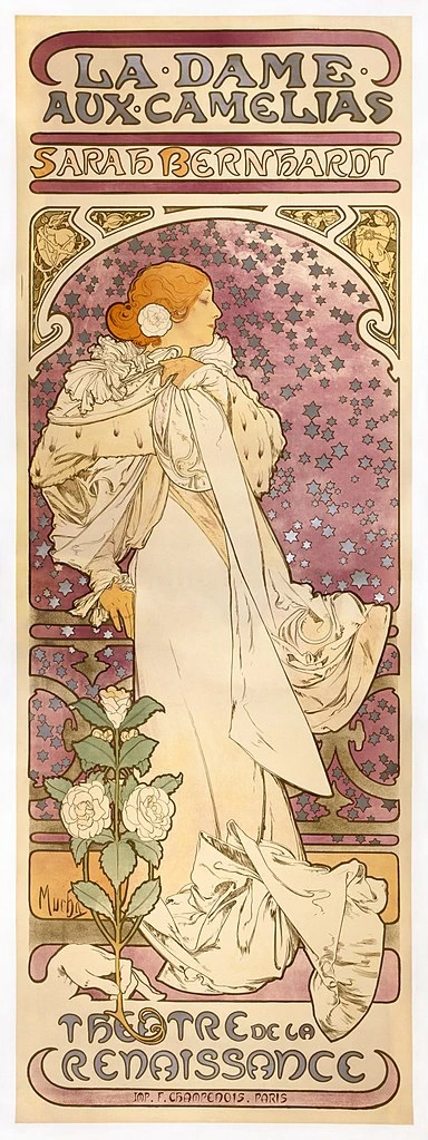Alfons Mucha - La Dame aux Camélias, Sarah Bernhardt, 1896 1